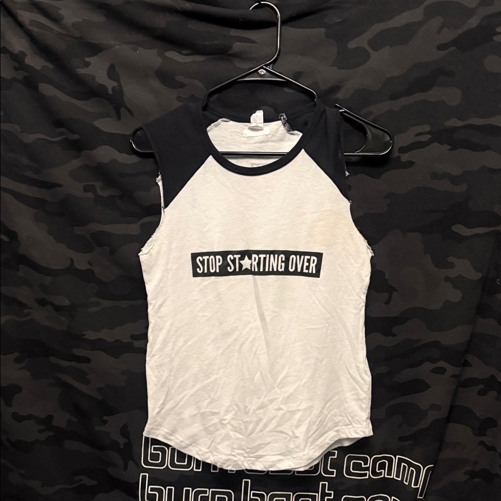 Black and White Star Logo Tank Top